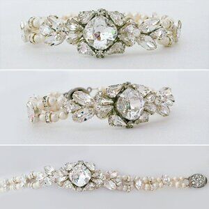 cheryl King Couture Hollywood Glam Crystal Wedding Bracelet, NWT, Box